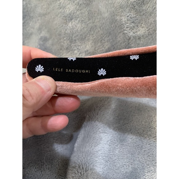 Authentic Lela Sadoughi Pink Velvet Knotted Headband